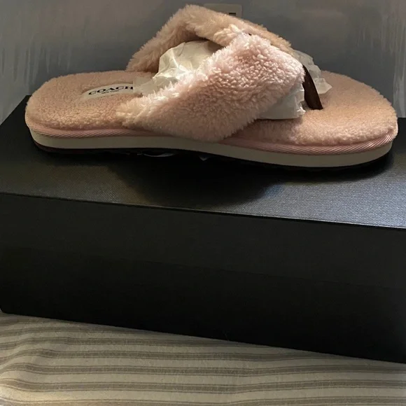 Coach Blush Fleece Slippers - Picture 2 of 6